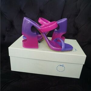 Off-White Pink and Purple Ombré Mules